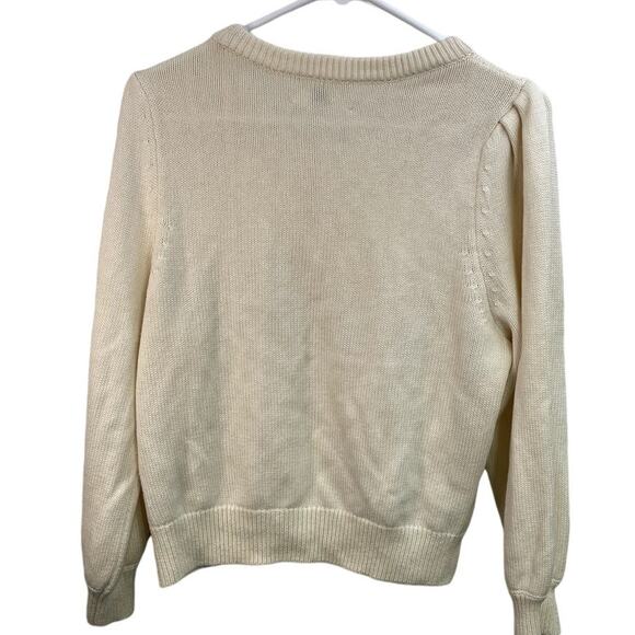 Wilfred Aritzia Size L Women's Merino Wool Blend Sweater Cropped Bishop Sleeve - Picture 2 of 3